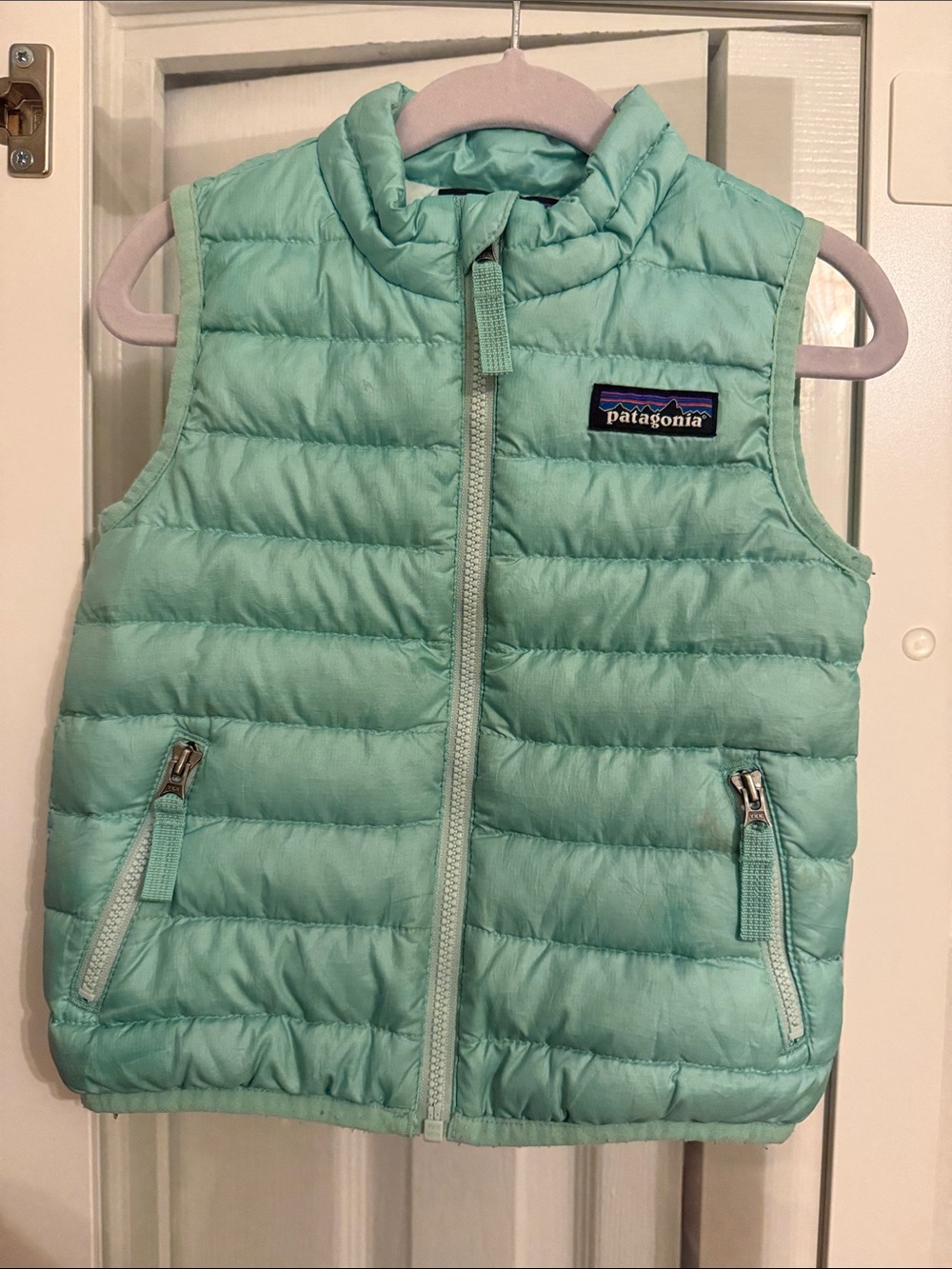 Patagonia Mint Green Quilted Baby Puffer Vest